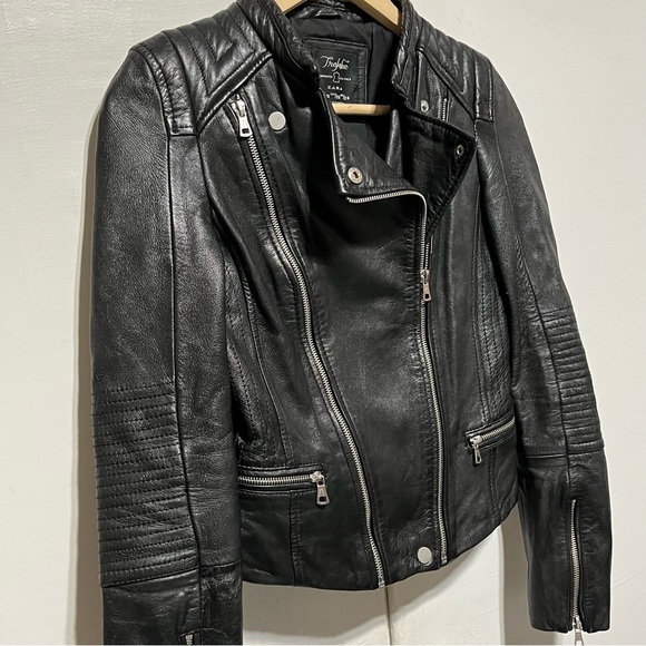 Zara Genuine Leather Moto Jacket ASO Kendall & Kylie Jenner, Size XS - Picture 7 of 16